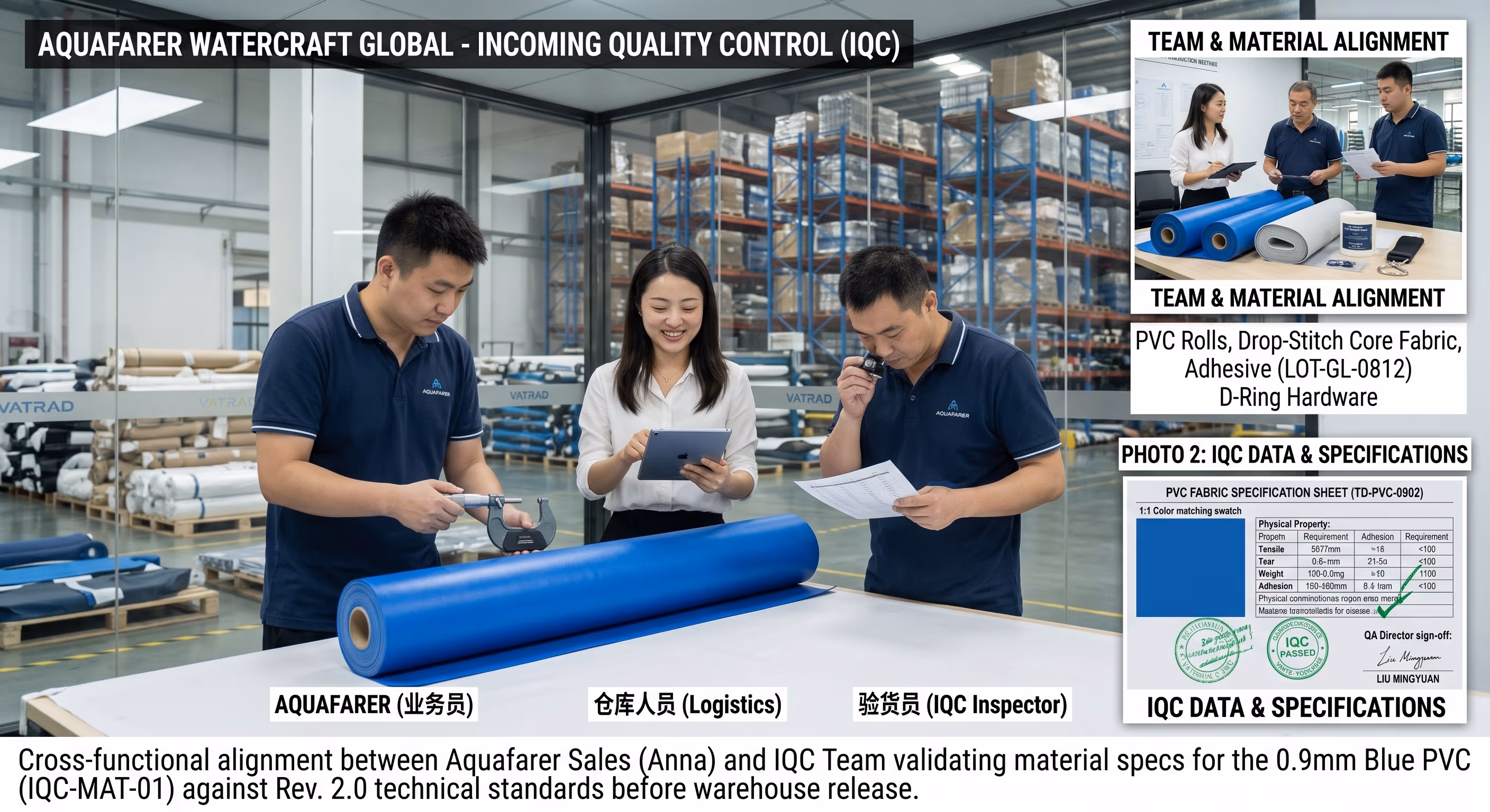 Incoming material inspection of gray cast iron and bench vise components at the factory