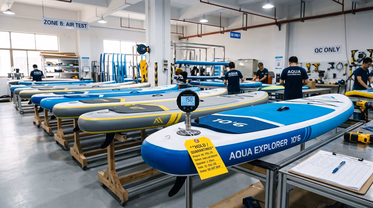 Workshop demonstration of controlled quarantine segregation in the Qingdao factory